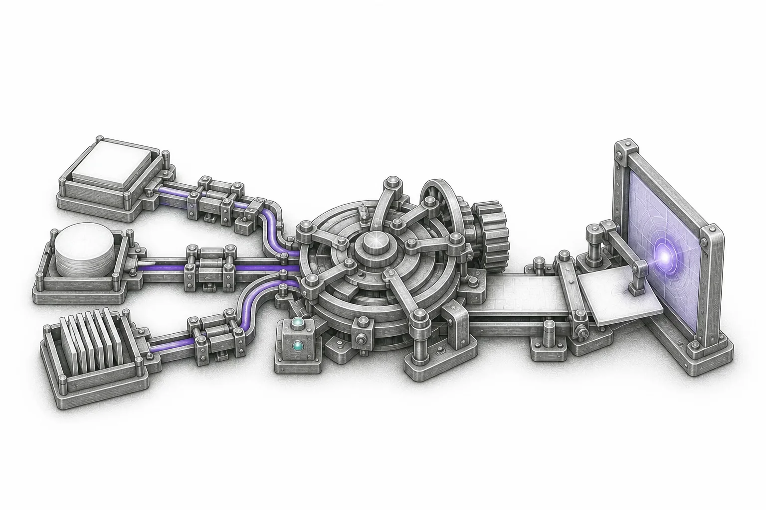 Mechanical system aligning data and reasoning backwards from a clear decision surface